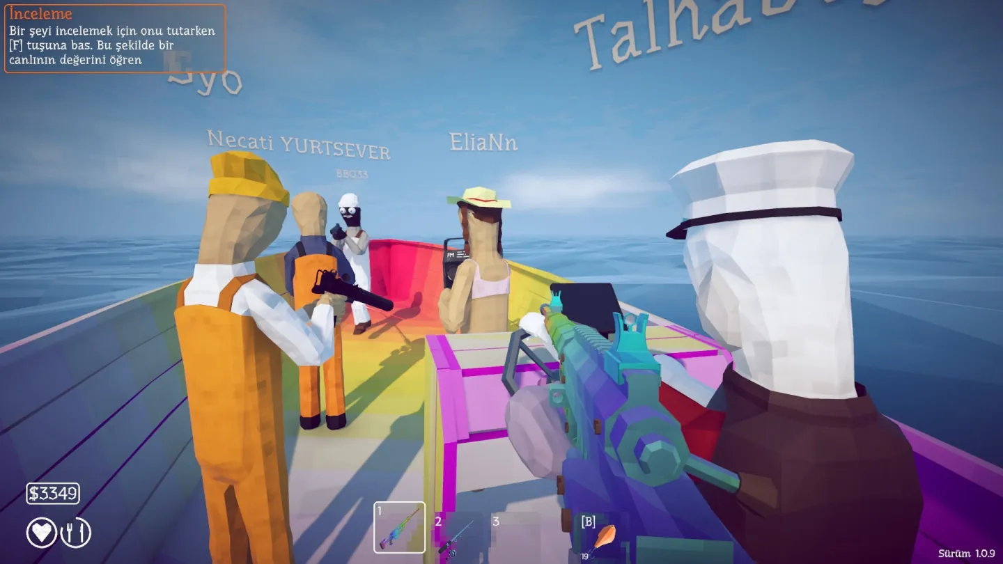 Six How to Fish players standing together on a boat